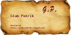 Glab Patrik névjegykártya